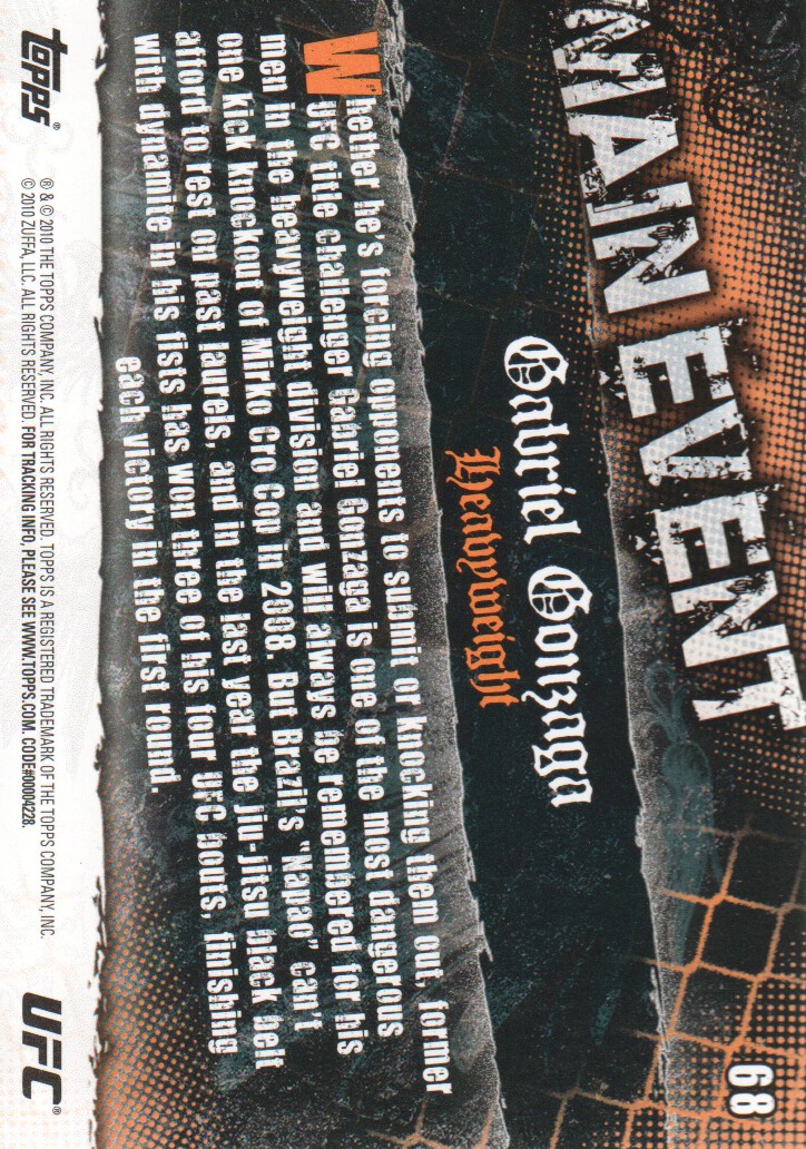 2010 Topps UFC Main Event BASE MMA Cards Pick from List - Picture 107 of 253