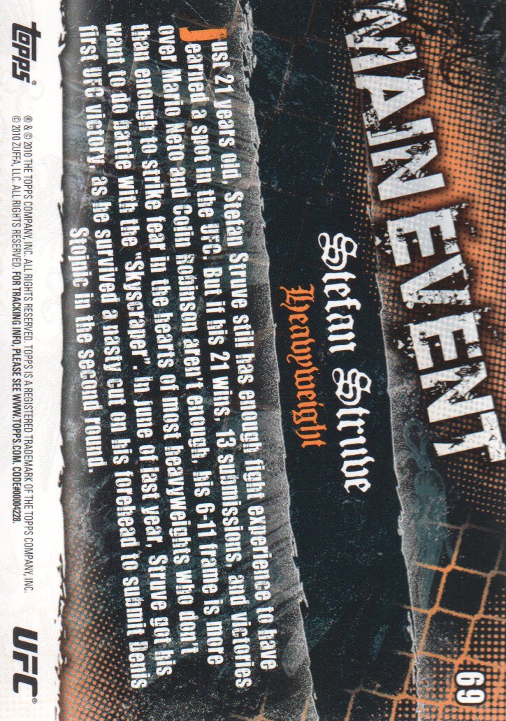2010 Topps UFC Main Event BASE MMA Cards Pick from List - Picture 109 of 253