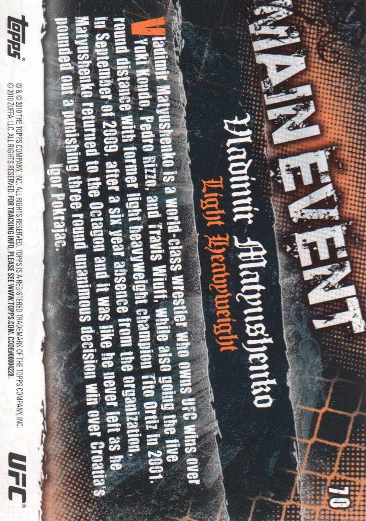 2010 Topps UFC Main Event BASE MMA Cards Pick from List - Picture 111 of 253