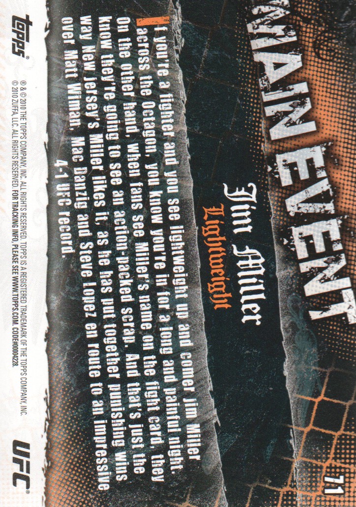2010 Topps UFC Main Event BASE MMA Cards Pick from List - Picture 113 of 253