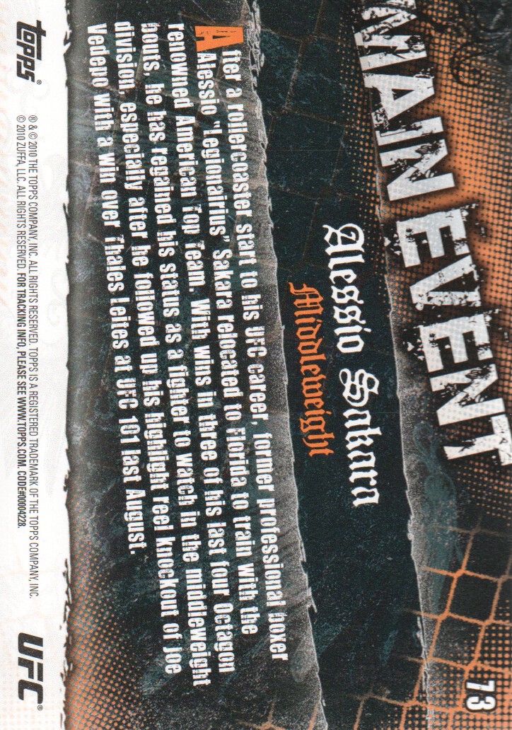 2010 Topps UFC Main Event BASE MMA Cards Pick from List - Picture 117 of 253