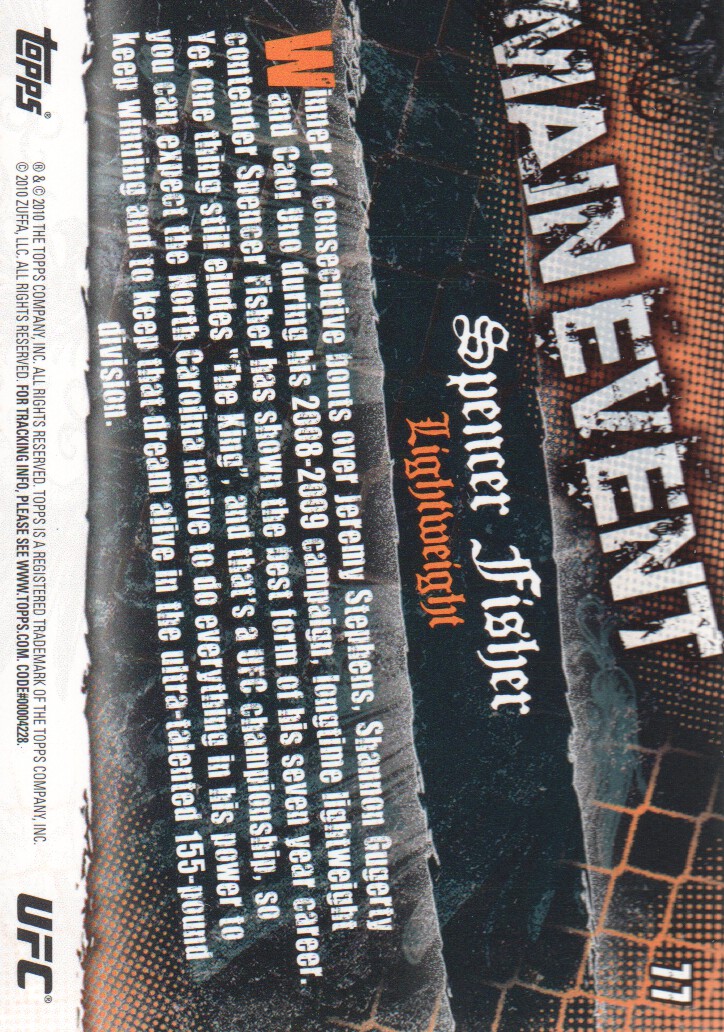2010 Topps UFC Main Event BASE MMA Cards Pick from List - Picture 125 of 253