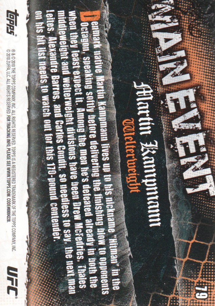 2010 Topps UFC Main Event BASE MMA Cards Pick from List - Picture 129 of 253