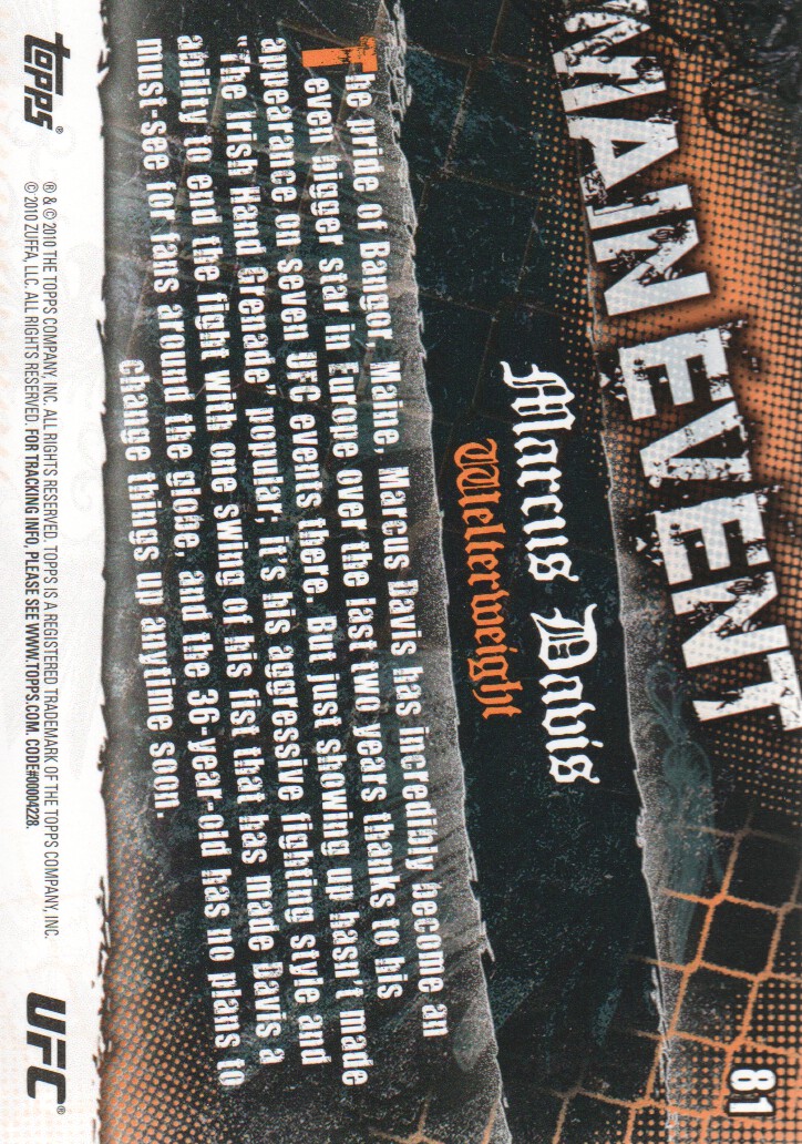 2010 Topps UFC Main Event BASE MMA Cards Pick from List - Picture 133 of 253