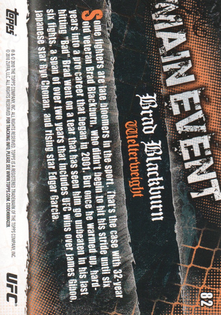 2010 Topps UFC Main Event BASE MMA Cards Pick from List - Picture 135 of 253