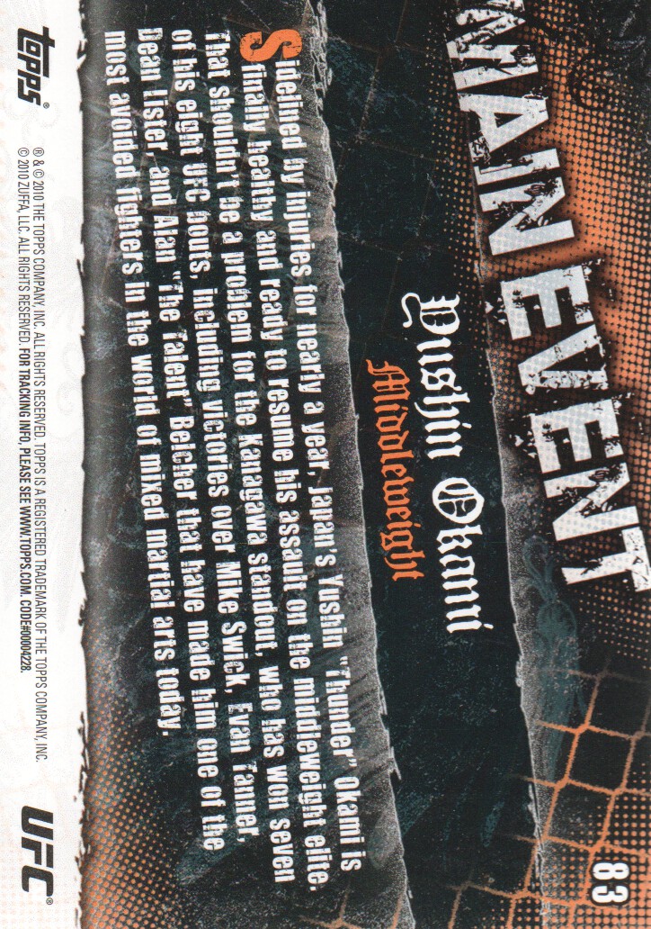 2010 Topps UFC Main Event BASE MMA Cards Pick from List - Picture 137 of 253