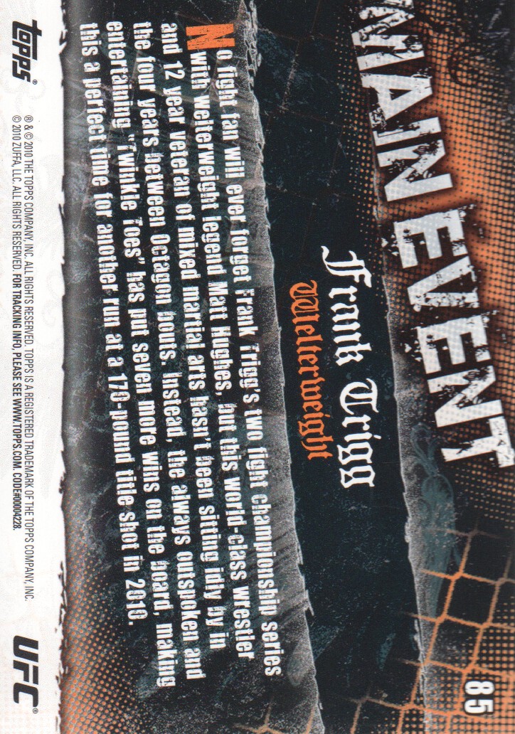 2010 Topps UFC Main Event BASE MMA Cards Pick from List - Picture 139 of 253