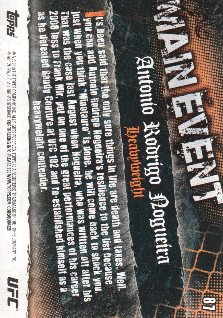 2010 Topps UFC Main Event BASE MMA Cards Pick from List - Picture 143 of 253