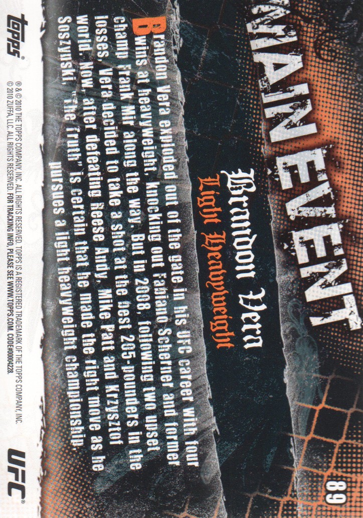 2010 Topps UFC Main Event BASE MMA Cards Pick from List - Picture 145 of 253