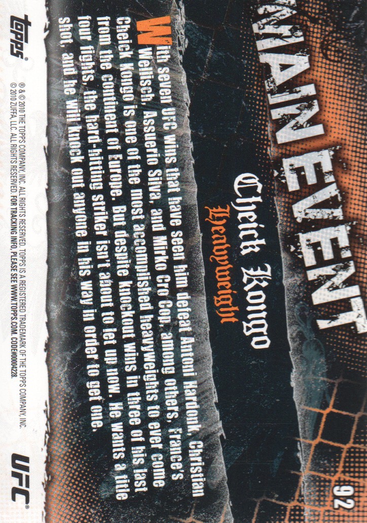 2010 Topps UFC Main Event BASE MMA Cards Pick from List - Picture 151 of 253