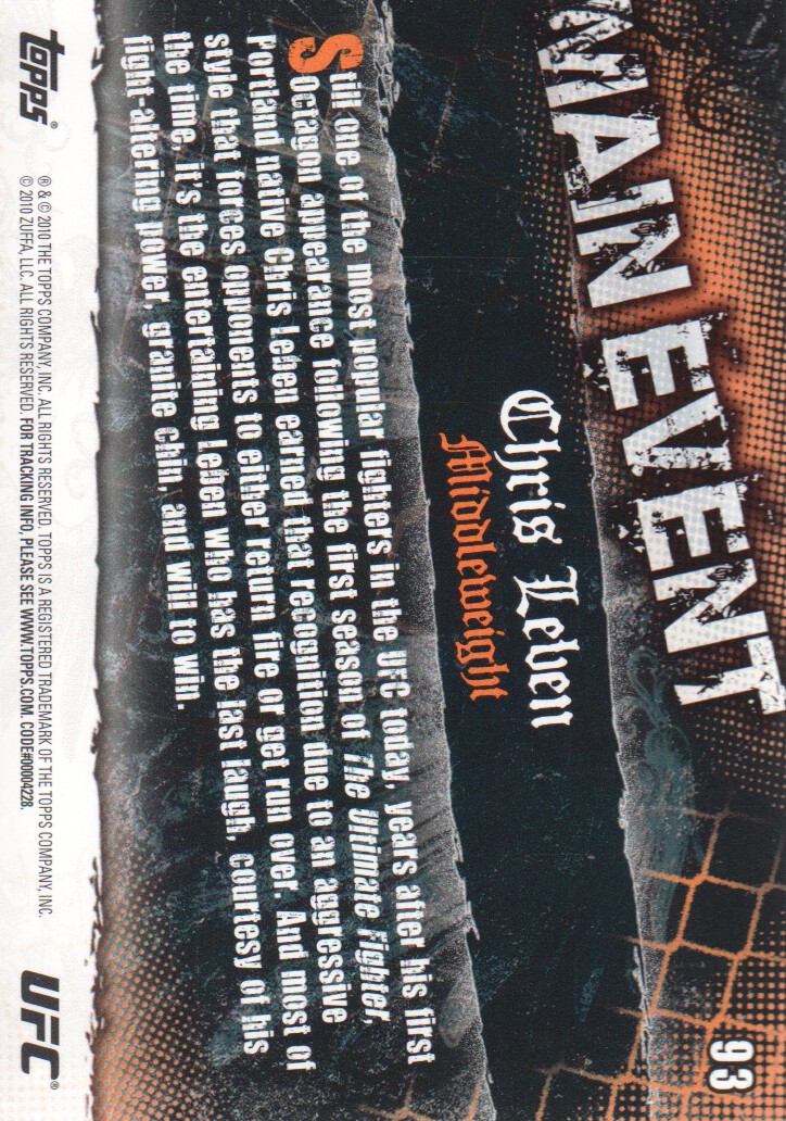 2010 Topps UFC Main Event BASE MMA Cards Pick from List - Picture 153 of 253