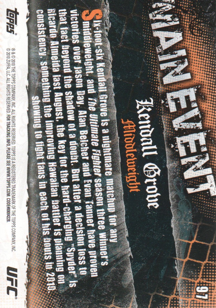 2010 Topps UFC Main Event BASE MMA Cards Pick from List - Picture 161 of 253