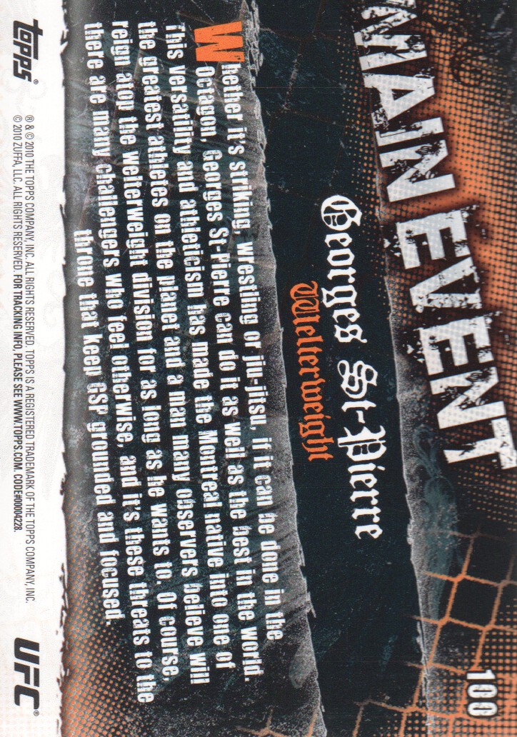 2010 Topps UFC Main Event BASE MMA Cards Pick from List - Picture 167 of 253