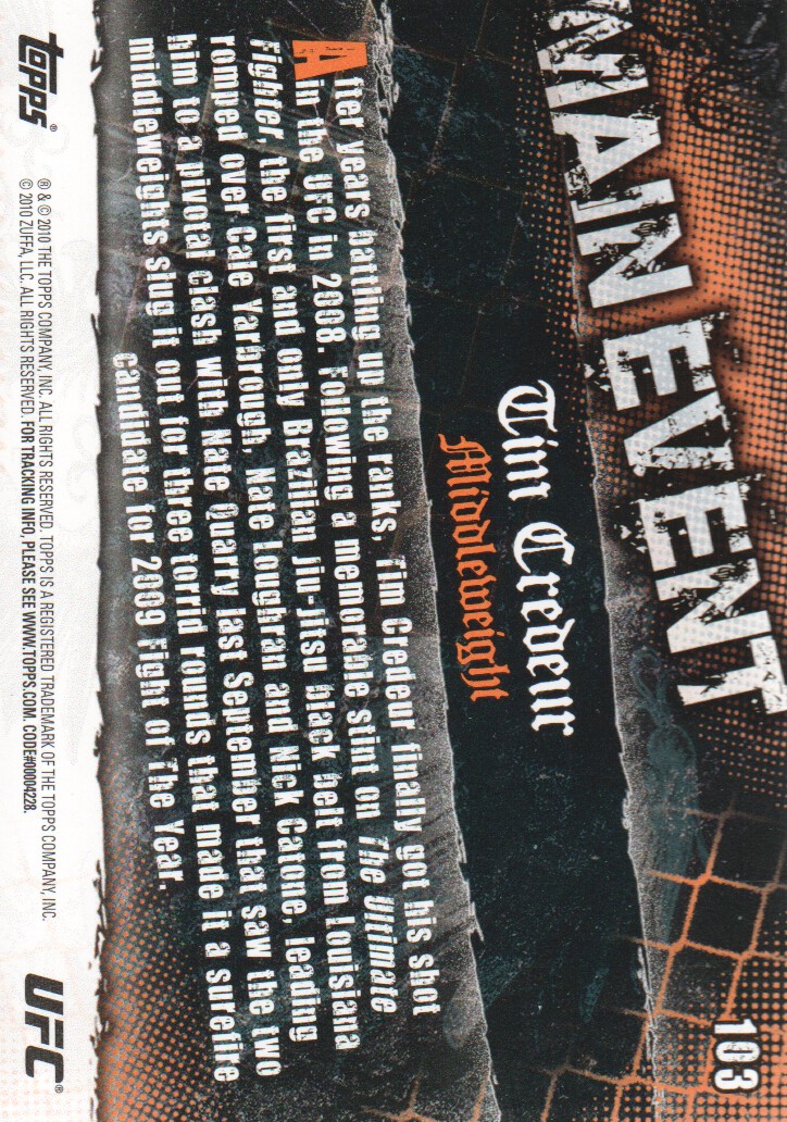 2010 Topps UFC Main Event BASE MMA Cards Pick from List - Picture 173 of 253