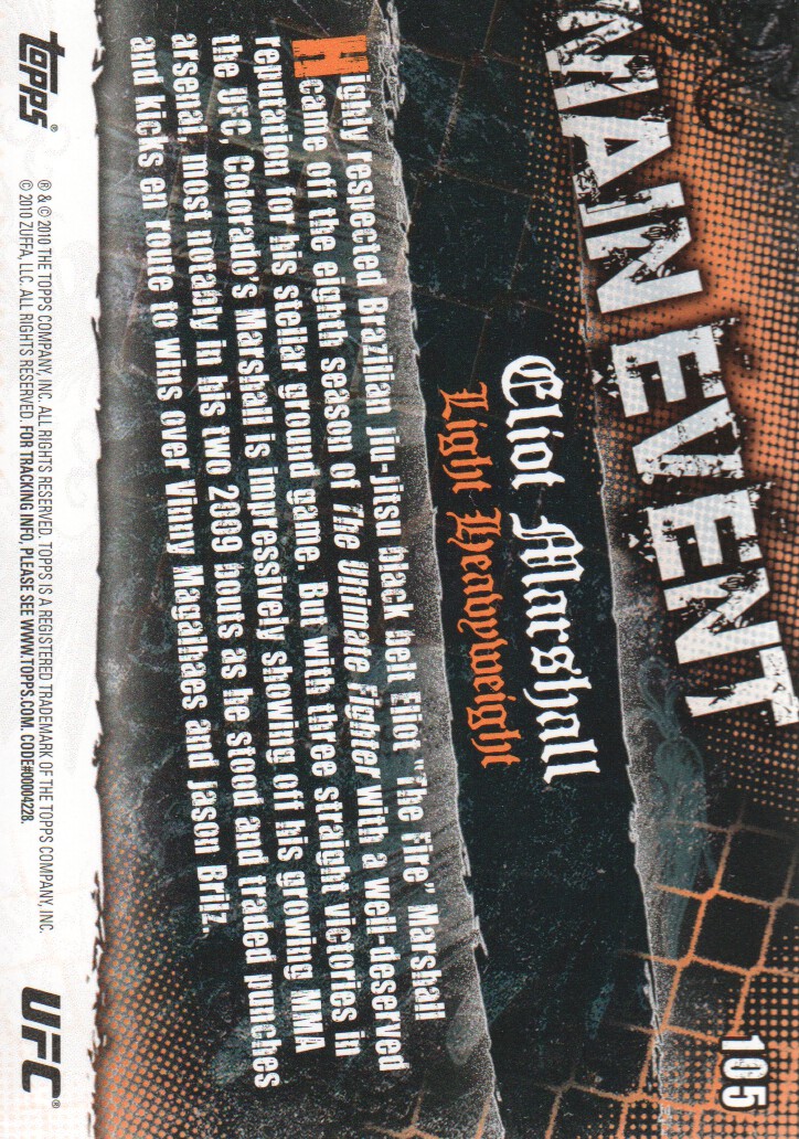 2010 Topps UFC Main Event BASE MMA Cards Pick from List - Picture 177 of 253