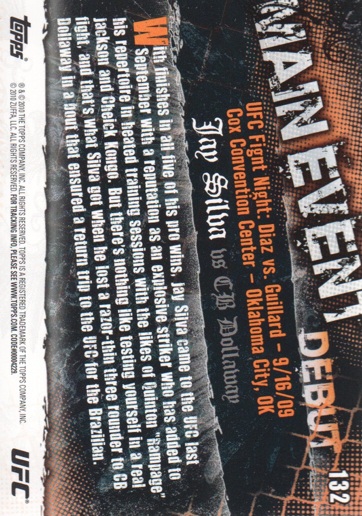 2010 Topps UFC Main Event BASE MMA Cards Pick from List - Picture 227 of 253
