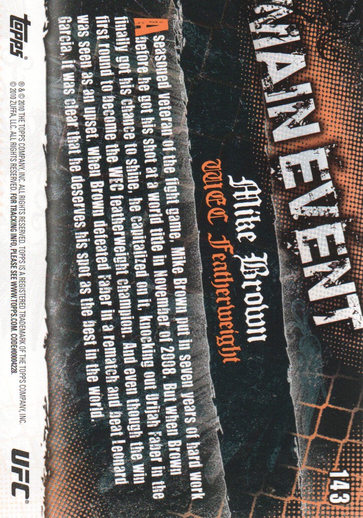 2010 Topps UFC Main Event BASE MMA Cards Pick from List - Picture 245 of 253
