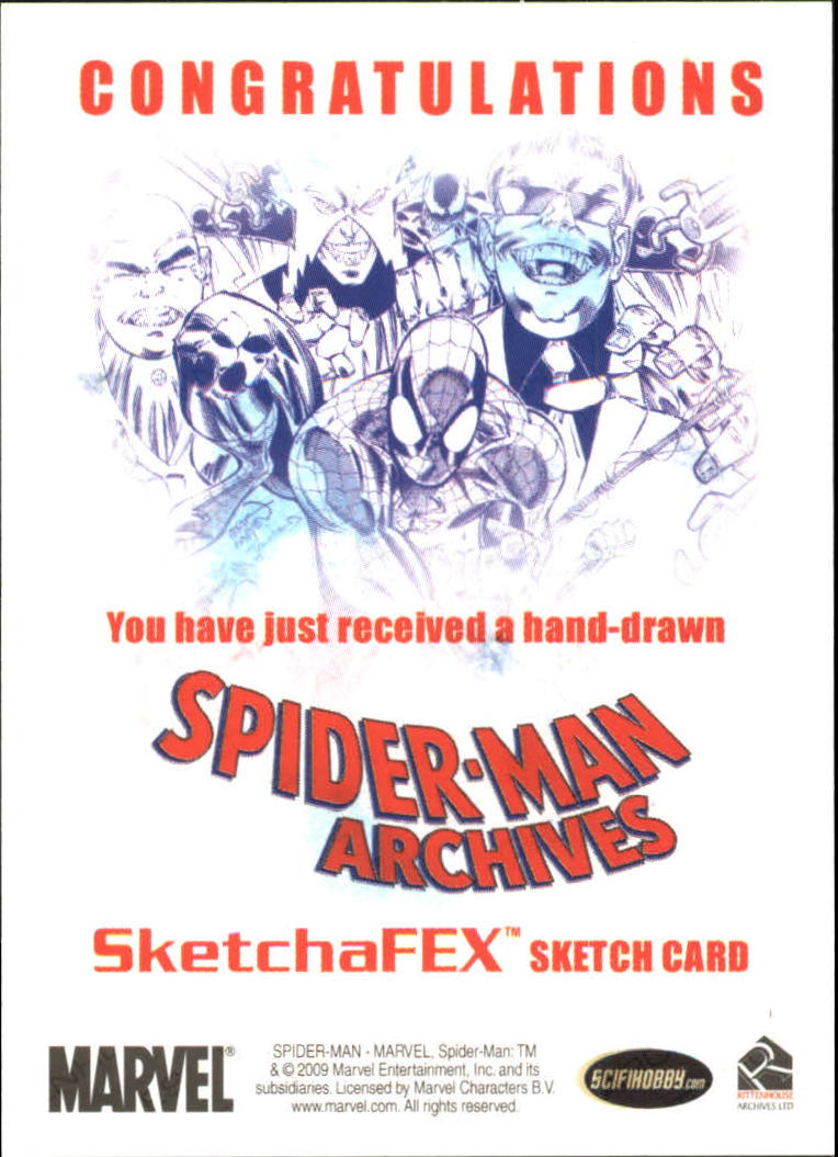 2009 Rittenhouse Spider-Man Archives Sketches #50 Jason Davies back image