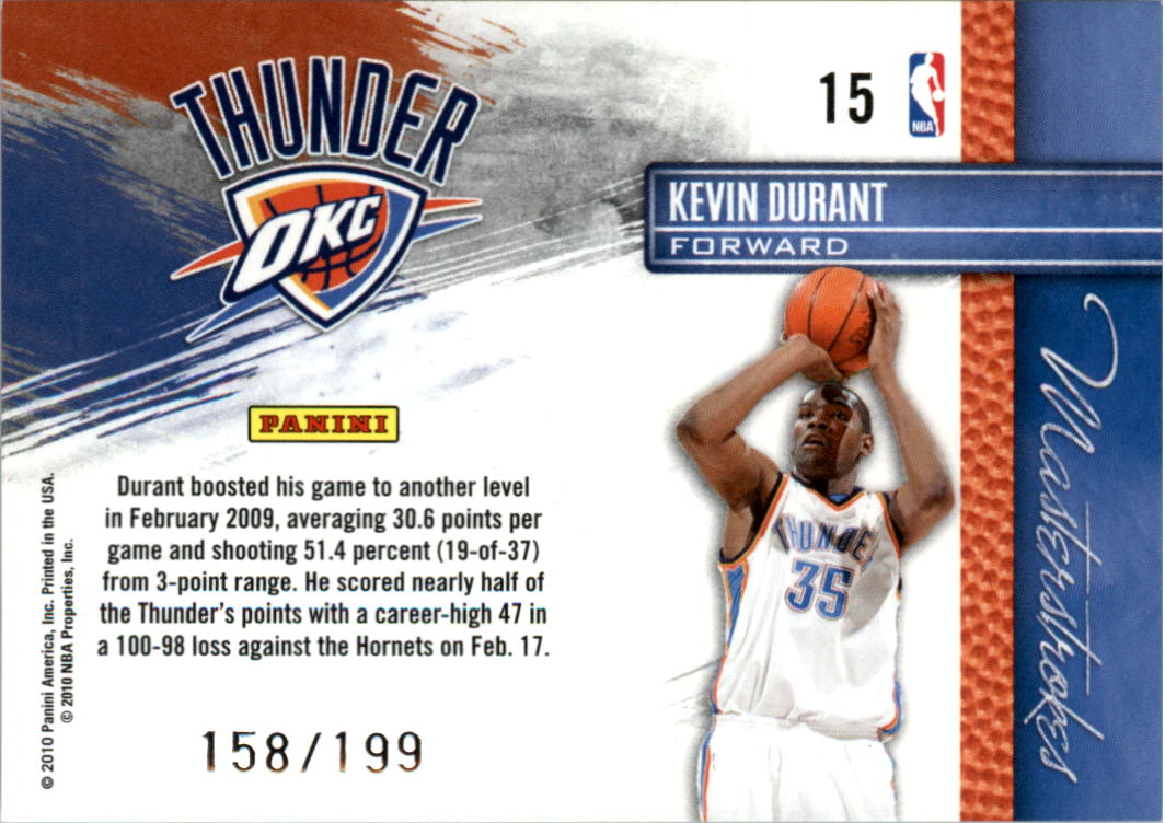 2009-10 Studio Masterstrokes Proofs #15 Kevin Durant back image