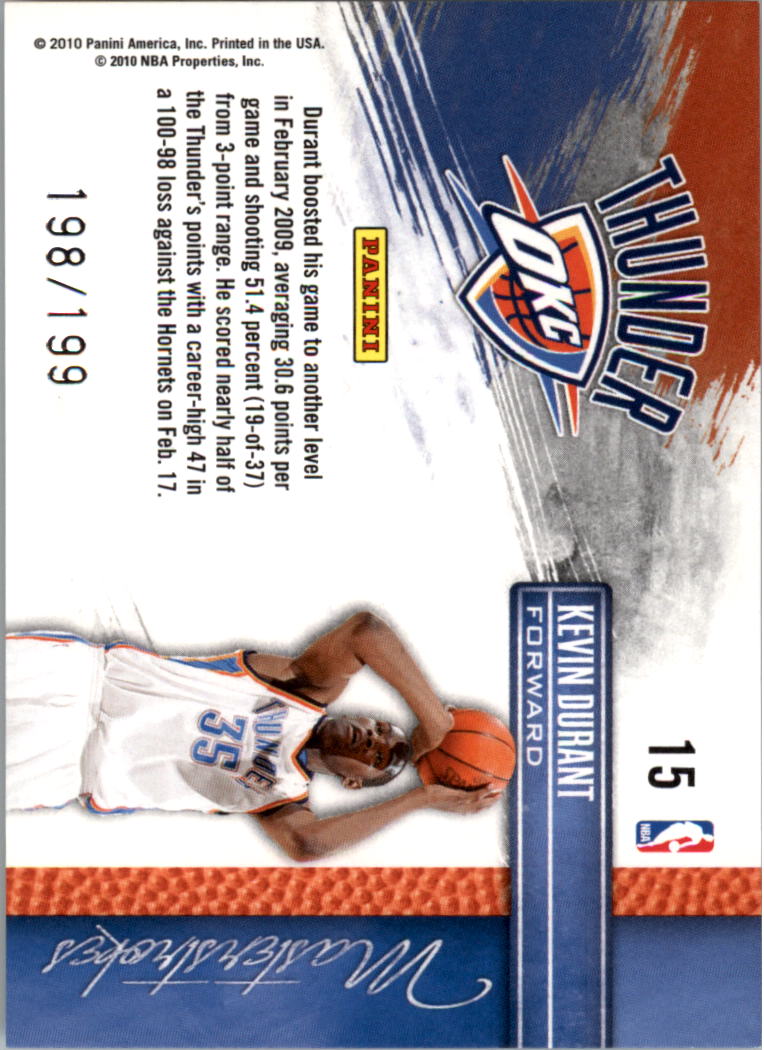 2009-10 Studio Masterstrokes Proofs #15 Kevin Durant back image