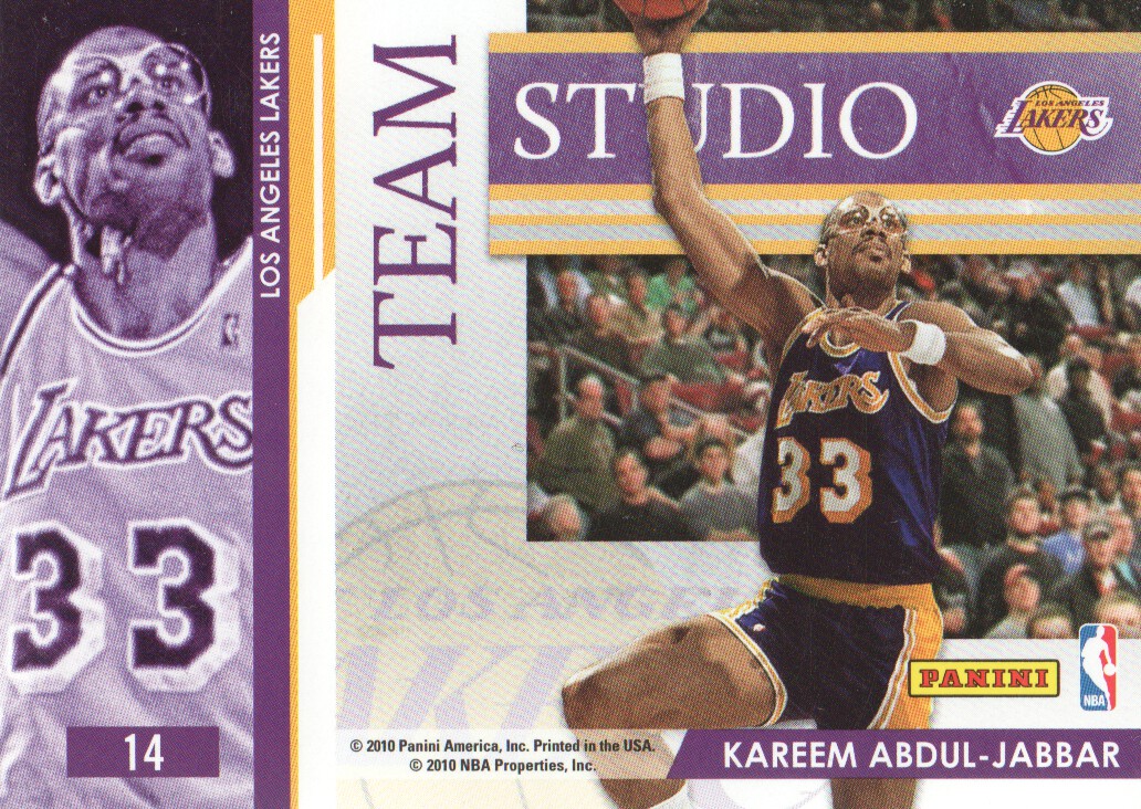 2009-10 Studio Team Studio #14 Magic Johnson/Kareem Abdul-Jabbar back image