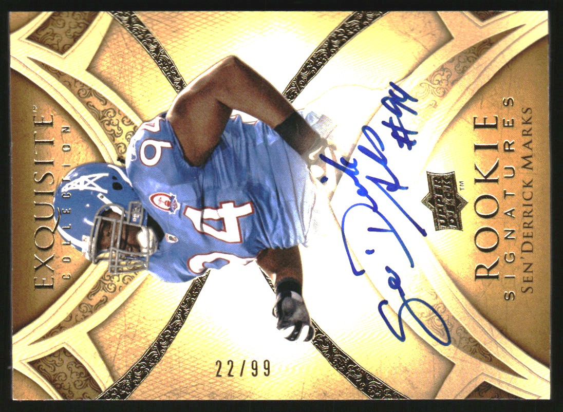 2009 Exquisite Collection #144 Sen'Derrick Marks AU RC