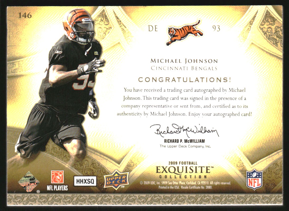 2009 Exquisite Collection #146 Michael Johnson AU RC