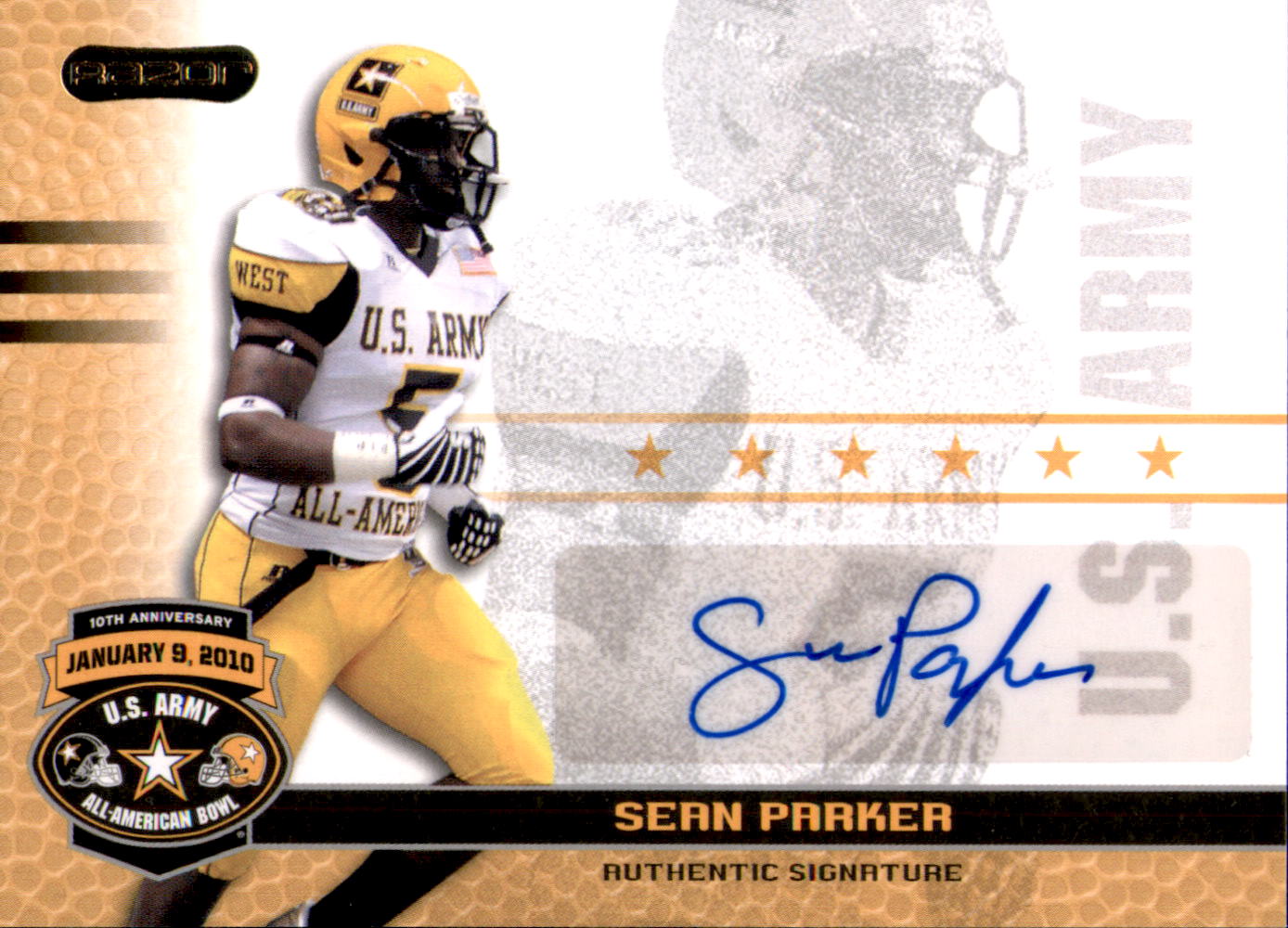 2010 Razor Army All-American Bowl Autographs #SP1 Sean Parker/184*