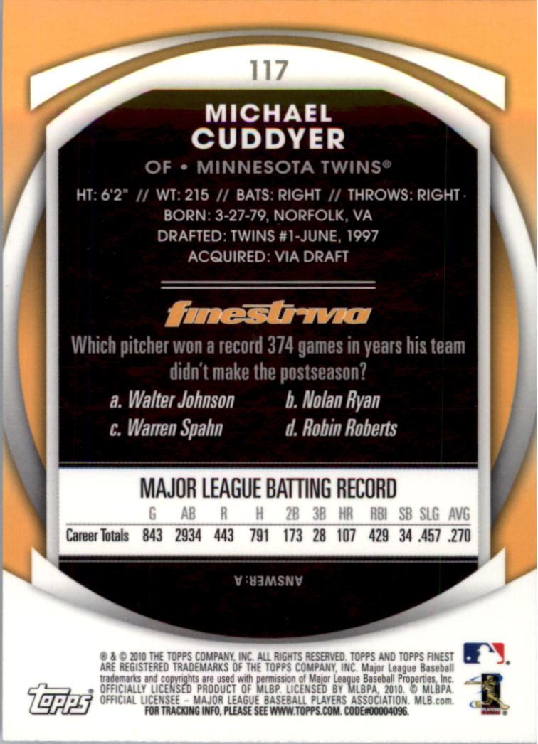 2010 Finest Baseball Card Pick (Base) - Picture 203 of 267