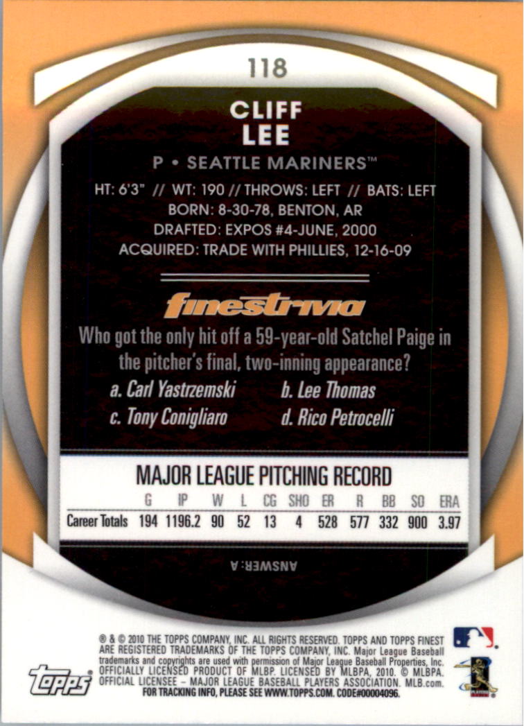 2010 Finest Baseball Card Pick (Base) - Picture 205 of 267