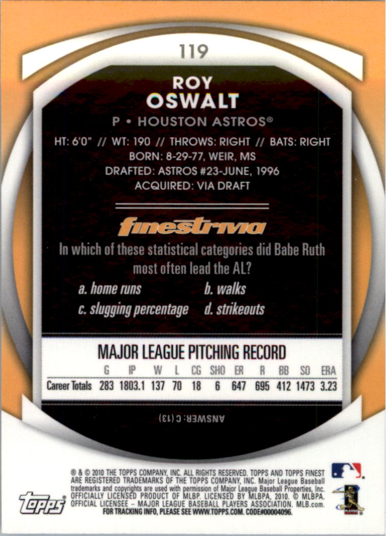 2010 Finest Baseball Card Pick (Base) - Picture 207 of 267