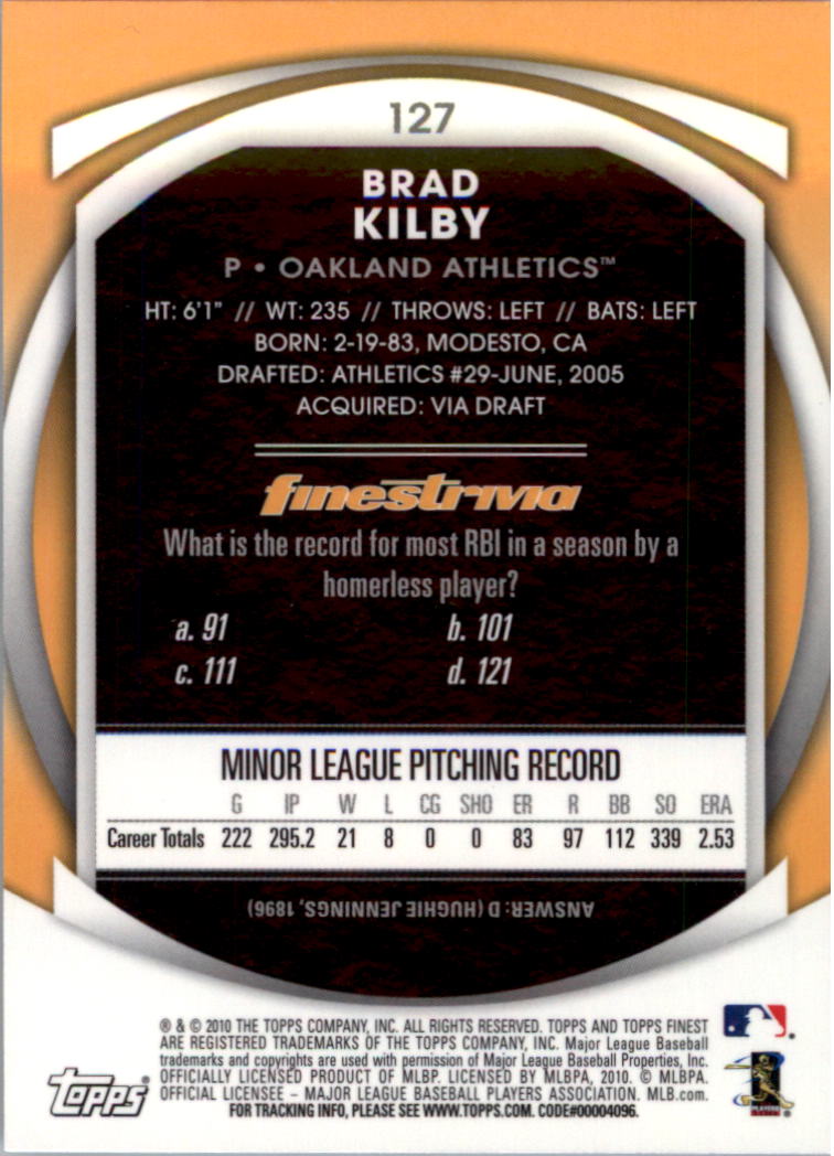 2010 Finest Baseball Card Pick (Base) - Picture 223 of 267