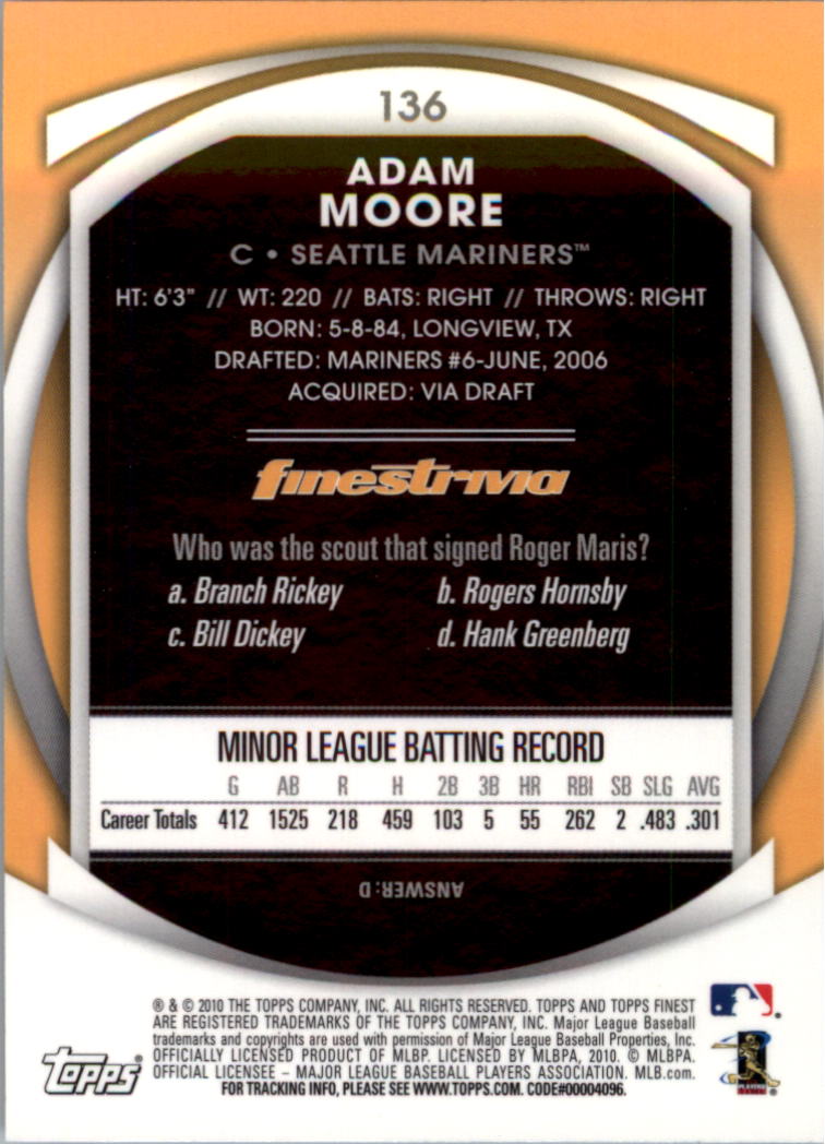 2010 Finest Baseball Card Pick (Base) - Picture 235 of 267
