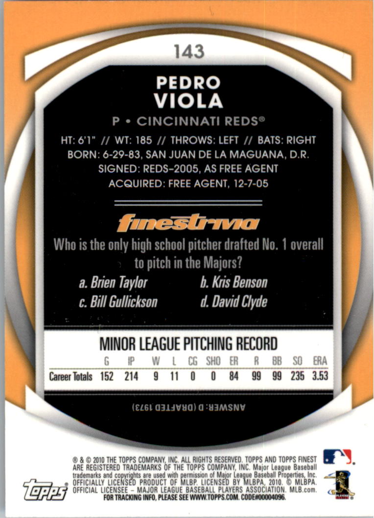 2010 Finest Baseball Card Pick (Base) - Picture 247 of 267