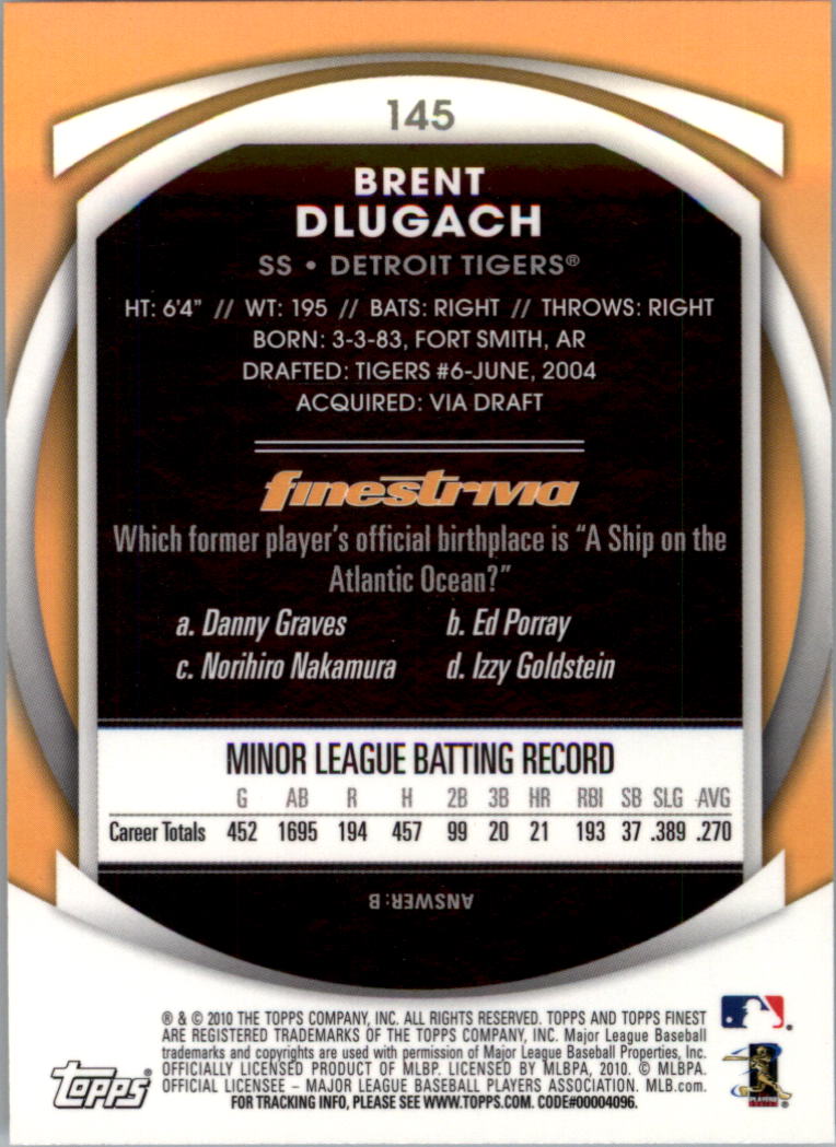2010 Finest Baseball Card Pick (Base) - Picture 249 of 267