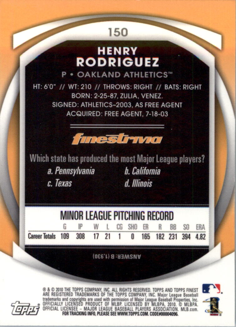 2010 Finest Baseball Card Pick (Base) - Picture 259 of 267