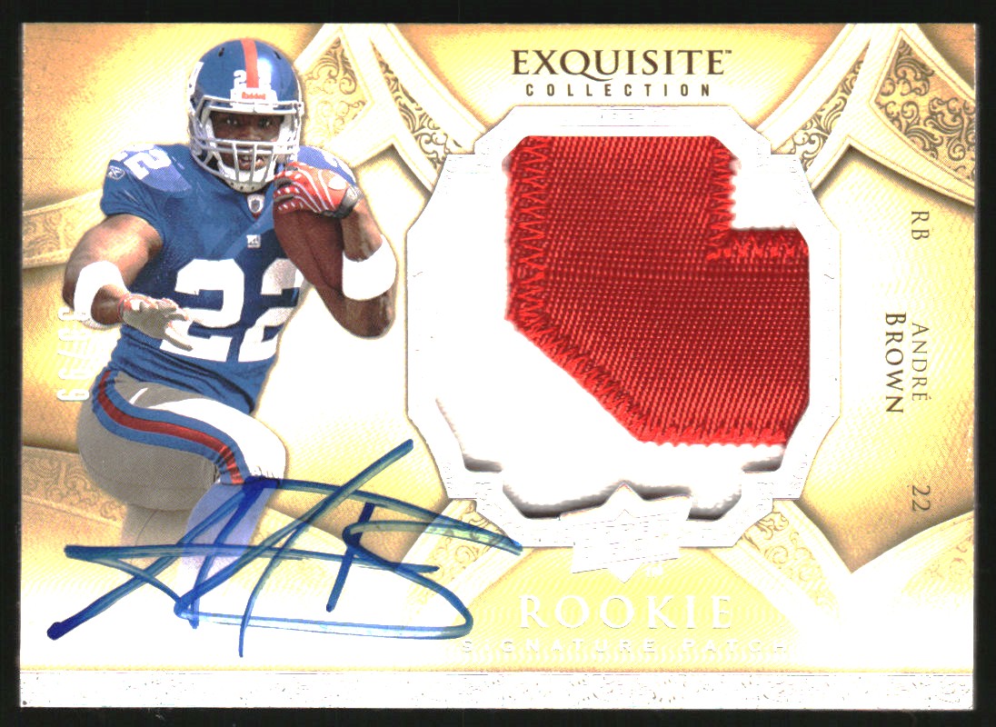 2009 Exquisite Collection Rookie Silver Holofoil #180 Andre Brown JSY AU