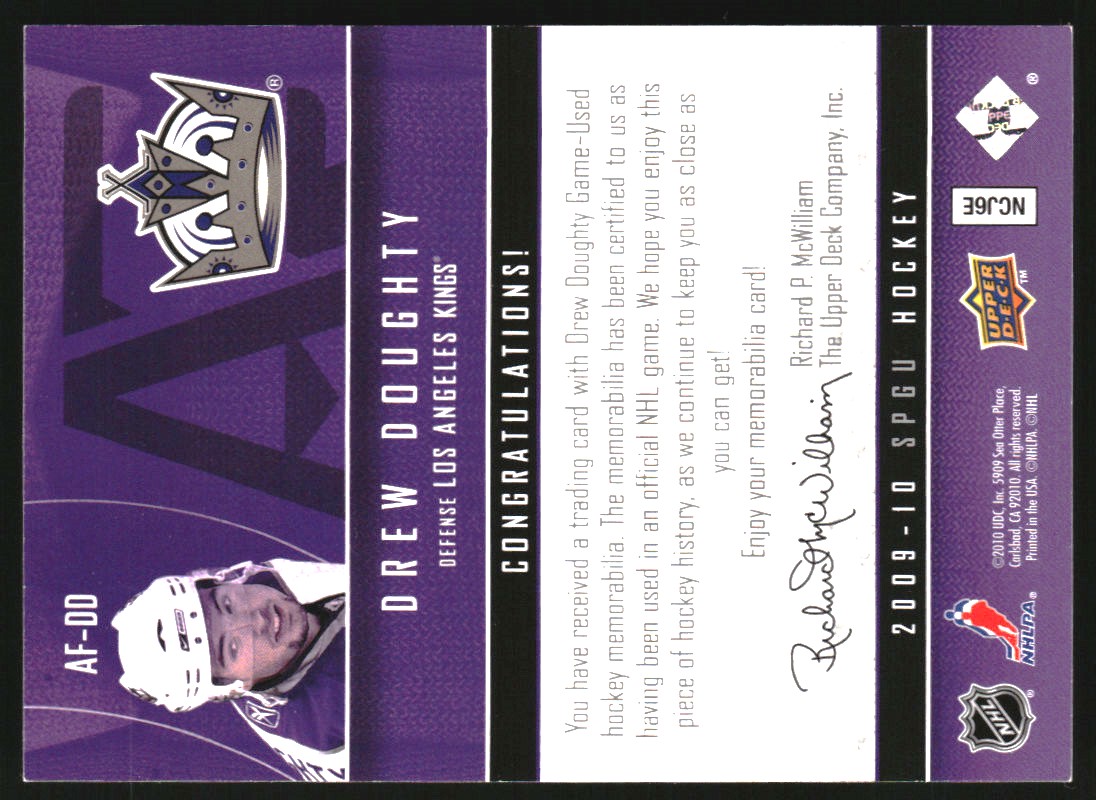 2009-10 SP Game Used Authentic Fabrics #AFDD Drew Doughty