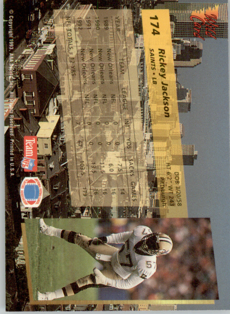 1993 Wild Card Football "Main Set" Base Cards - Picture 328 of 368