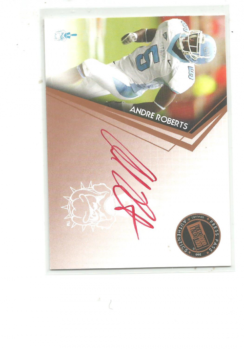 2010 Press Pass Autographs Bronze Red Ink #PPSAR Andre Roberts/48*