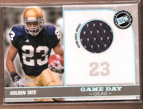 2010 Press Pass PE Game Day Gear Jerseys Silver Holofoil #GDGGT Golden Tate