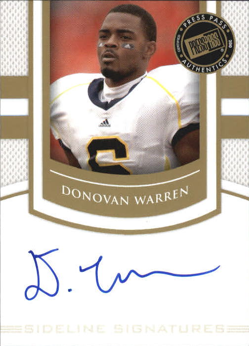 2010 Press Pass PE Sideline Signatures Gold #SSDW2 Donovan Warren