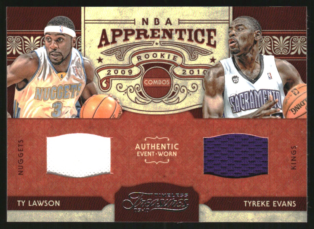 2009-10 Timeless Treasures NBA Apprentice Combo Materials #11 Ty Lawson/Tyreke Evans