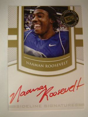 2010 Press Pass PE Sideline Signatures Gold Red Ink #SSNR Naaman Roosevelt/346*