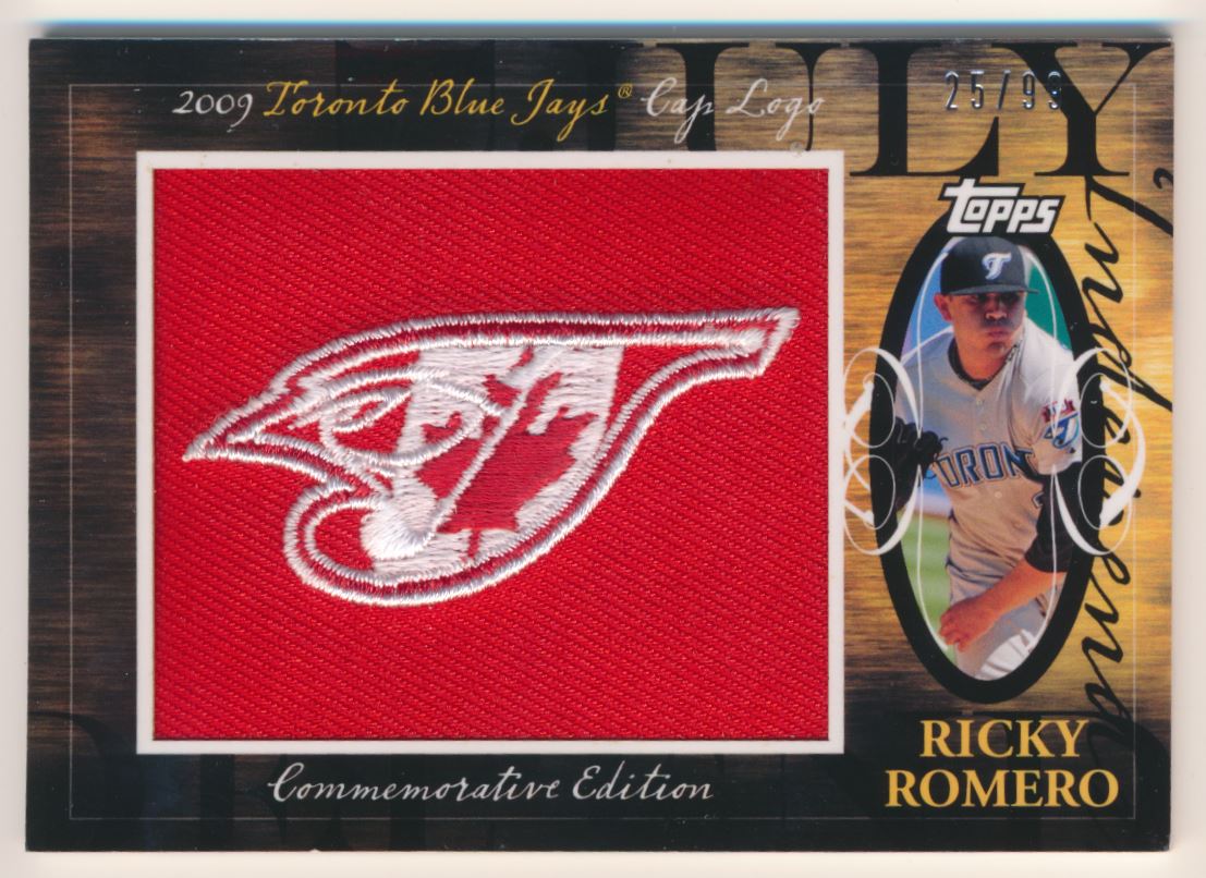 2010 Topps Manufactured Hat Logo Patch #MHR224 Ricky Romero