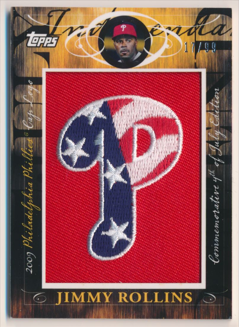 2010 Topps Manufactured Hat Logo Patch #MHR244 Jimmy Rollins