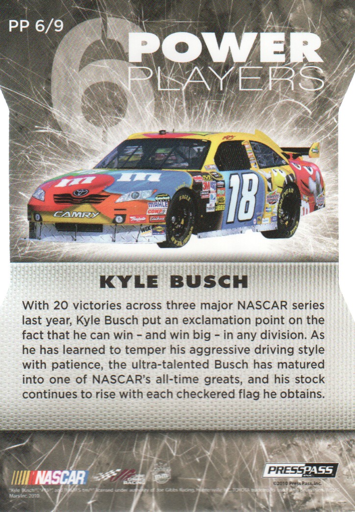 2010 Press Pass Stealth NASCAR Racing Trading Cards Power Players: Pick List - Picture 11 of 13