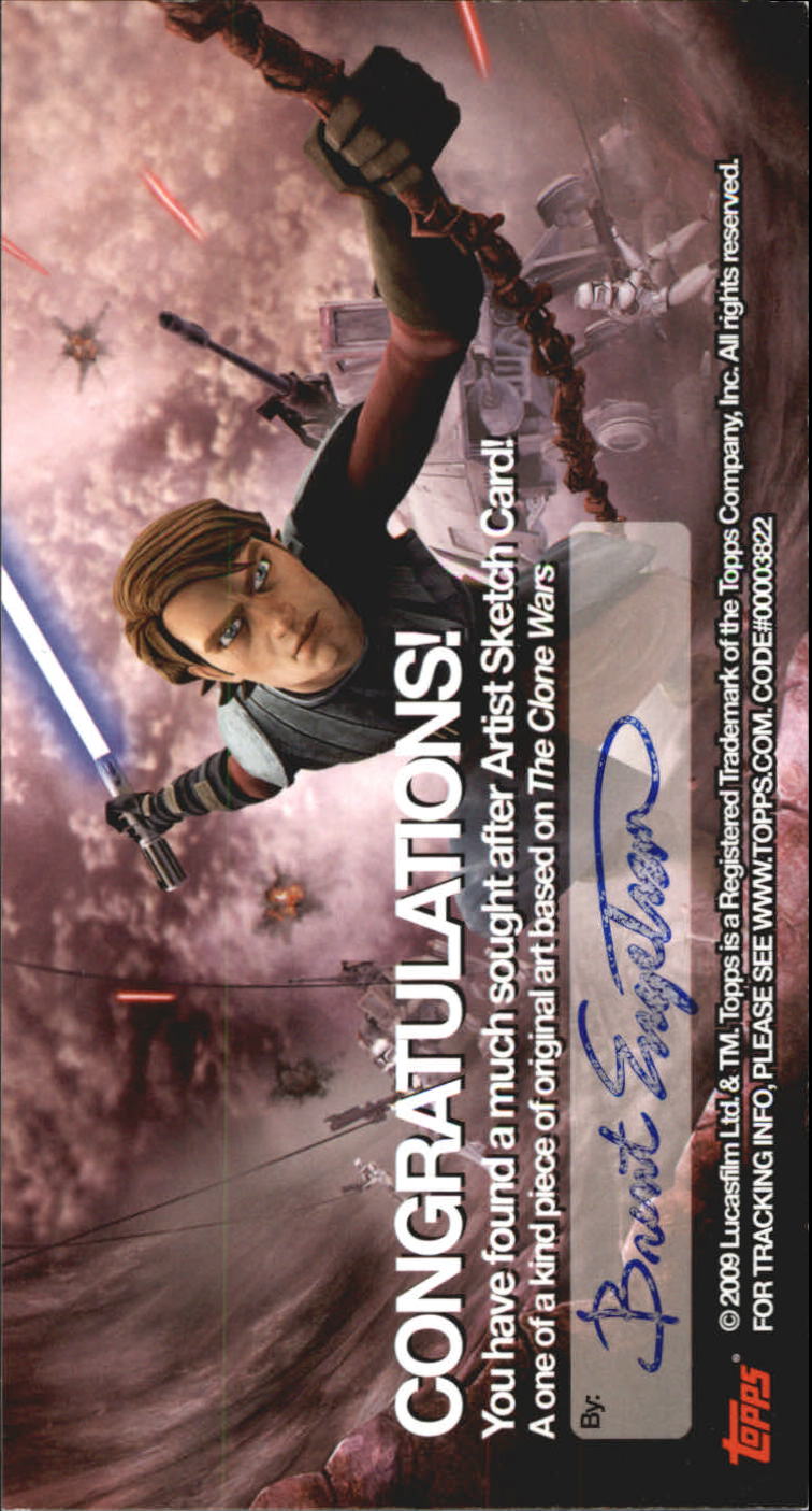 2009 Topps Widevision Star Wars Clone Wars Artist Sketches #NNO Brent Engstrom back image