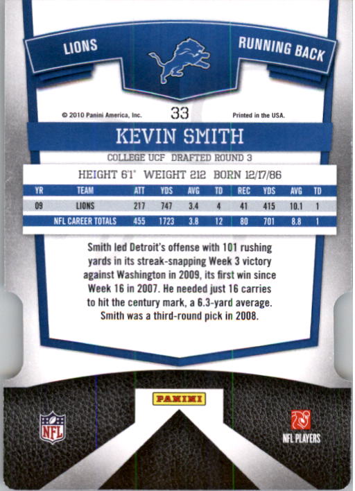 2010 Donruss Elite Status Black #33 Kevin Smith back image