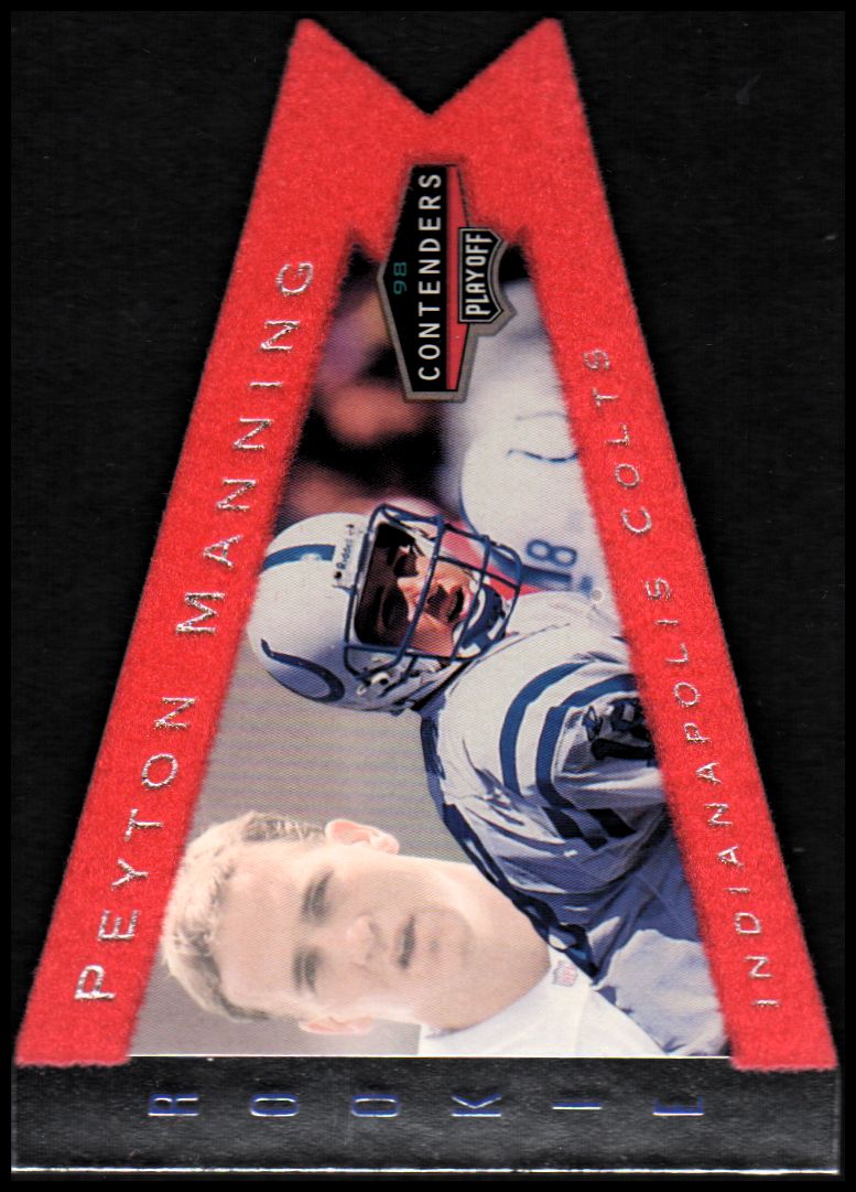 1998 Playoff Contenders Pennants Red Felt #42 Peyton Manning